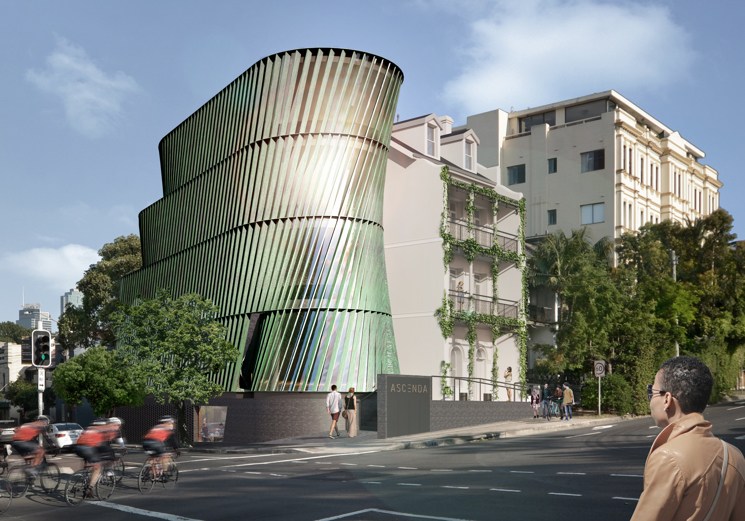 South Dowling Street, Surry Hills — heritage building with new curved façade